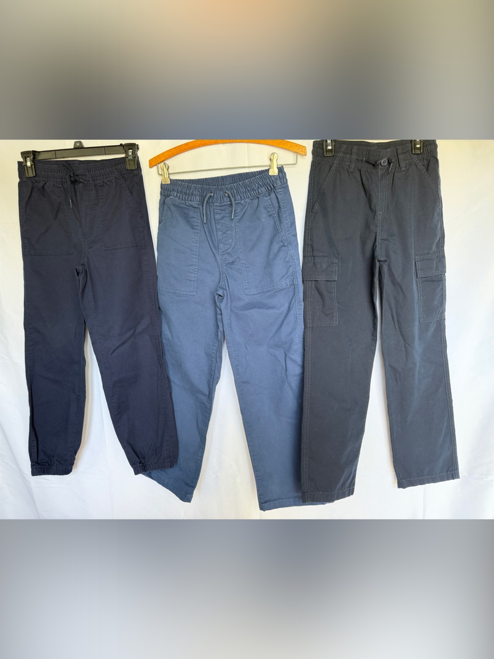 3 Pair boys pants cargo jogger uniform elastic waist autism friendly sz 10 GAP